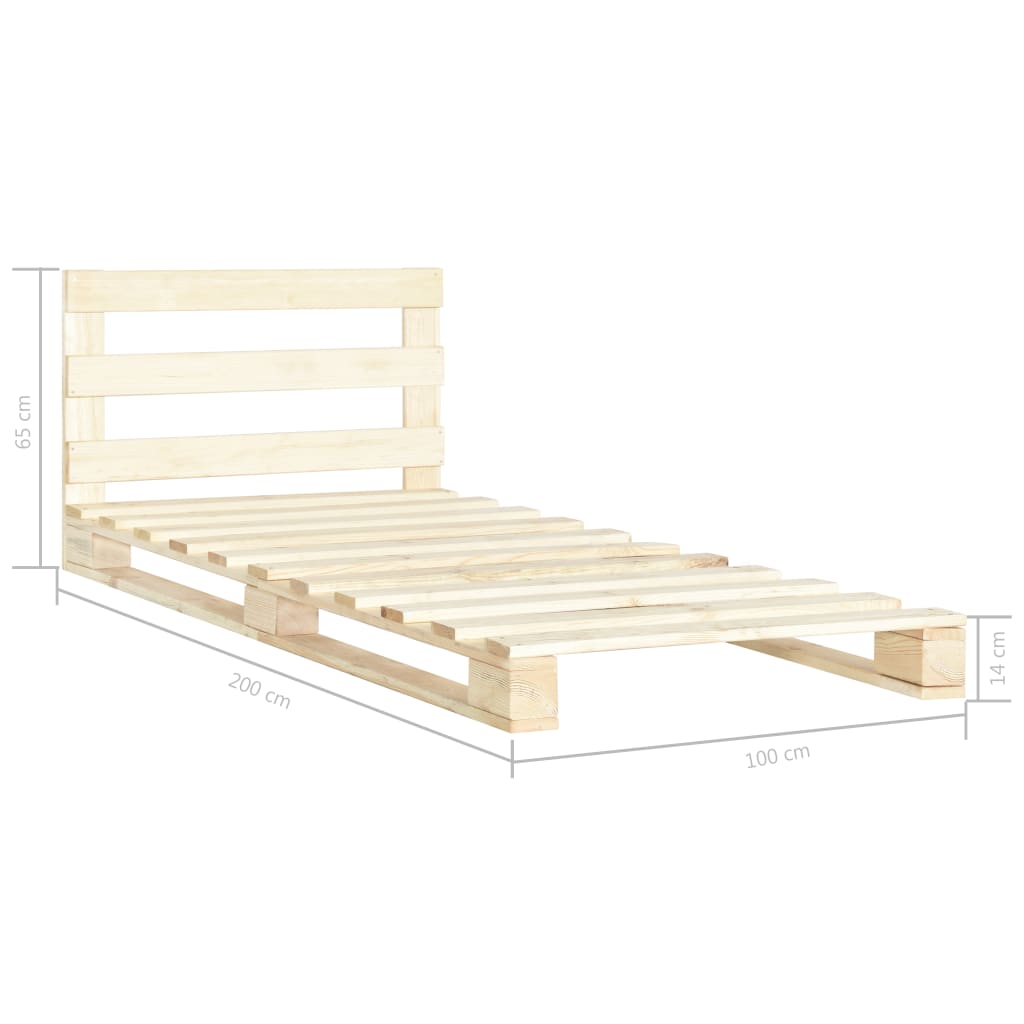 palleseng massivt fyrretræ 100 x 200 cm