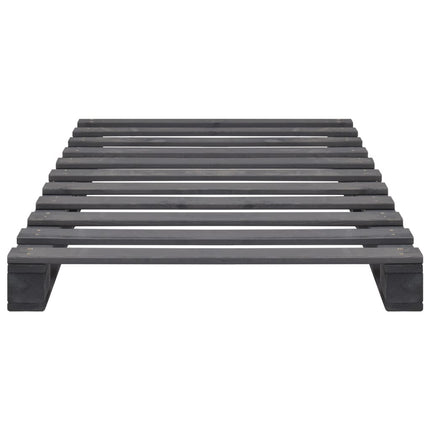 Pallesengestel massivt fyrretræ 90 x 200 cm grå