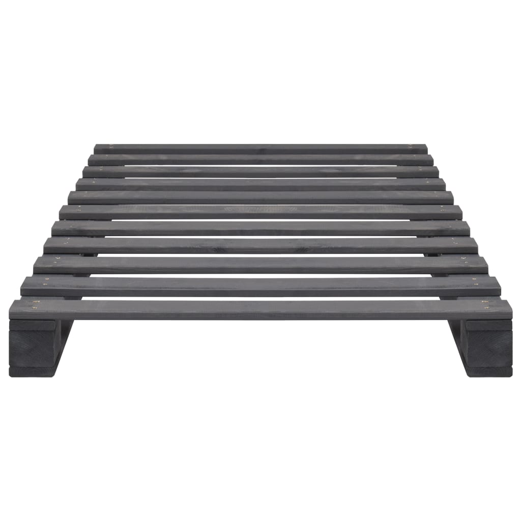 Pallesengestel massivt fyrretræ 90 x 200 cm grå