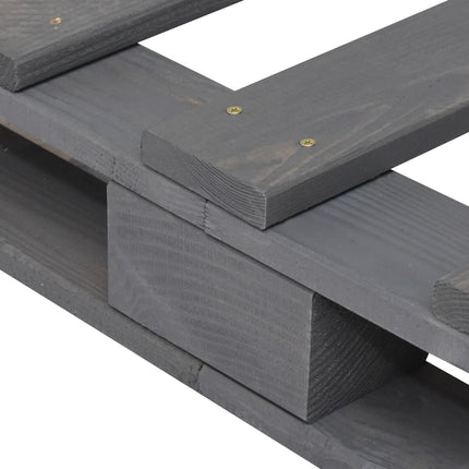 Pallesengestel massivt fyrretræ 90 x 200 cm grå