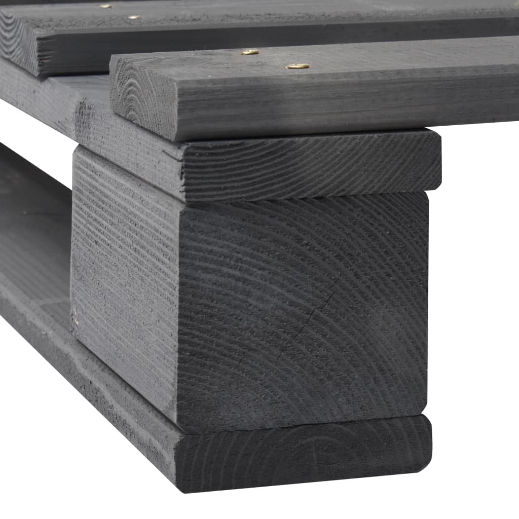 Pallesengestel massivt fyrretræ 90 x 200 cm grå