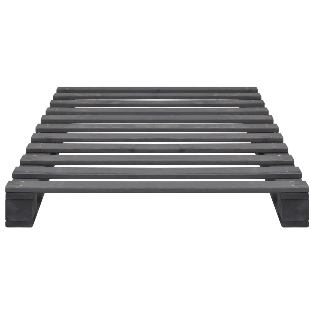Pallesengestel massivt fyrretræ 100 x 200 cm grå