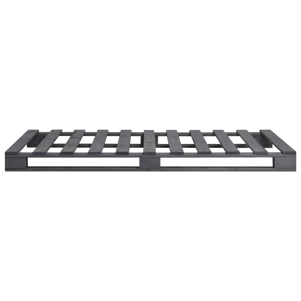 Pallesengestel massivt fyrretræ 100 x 200 cm grå
