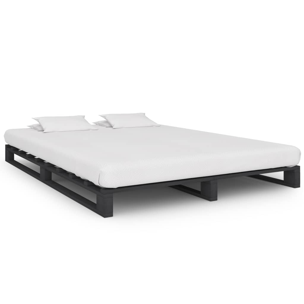 palleseng massivt fyrretræ 120 x 200 cm grå