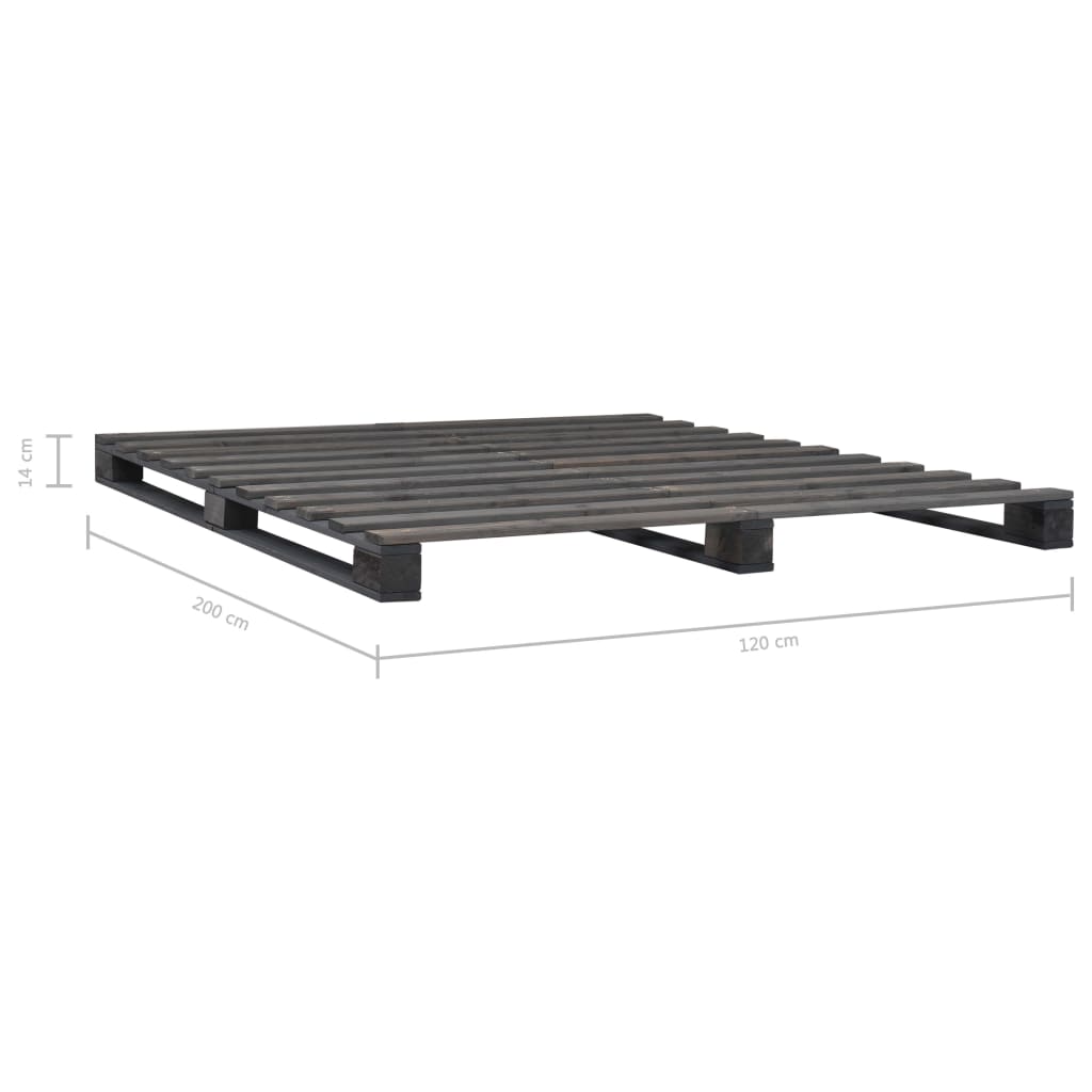 palleseng massivt fyrretræ 120 x 200 cm grå