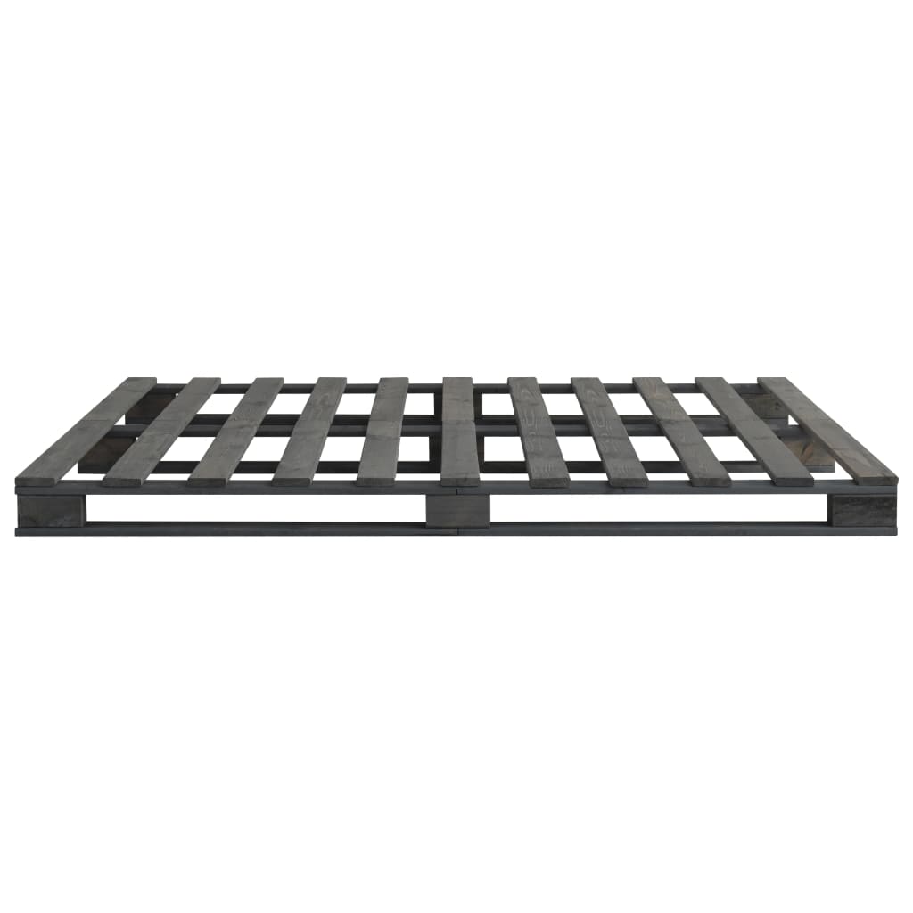 Pallesengestel 140x200 cm massivt fyrretræ grå