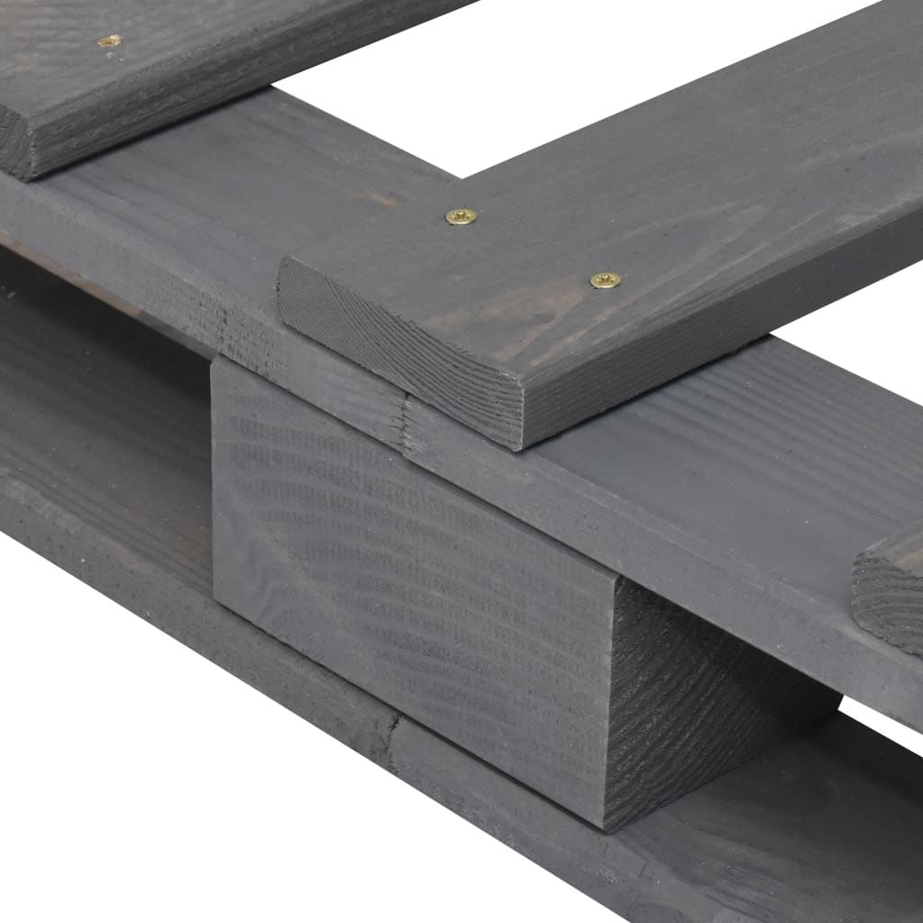 Pallesengestel 140x200 cm massivt fyrretræ grå