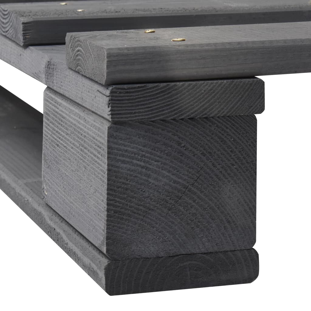 Pallesengestel 140x200 cm massivt fyrretræ grå