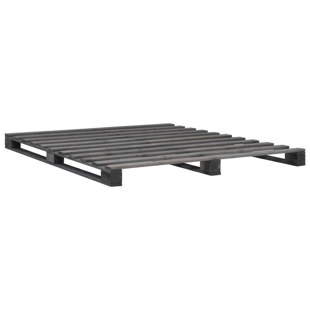 palleseng massivt fyrretræ 160 x 200 cm grå