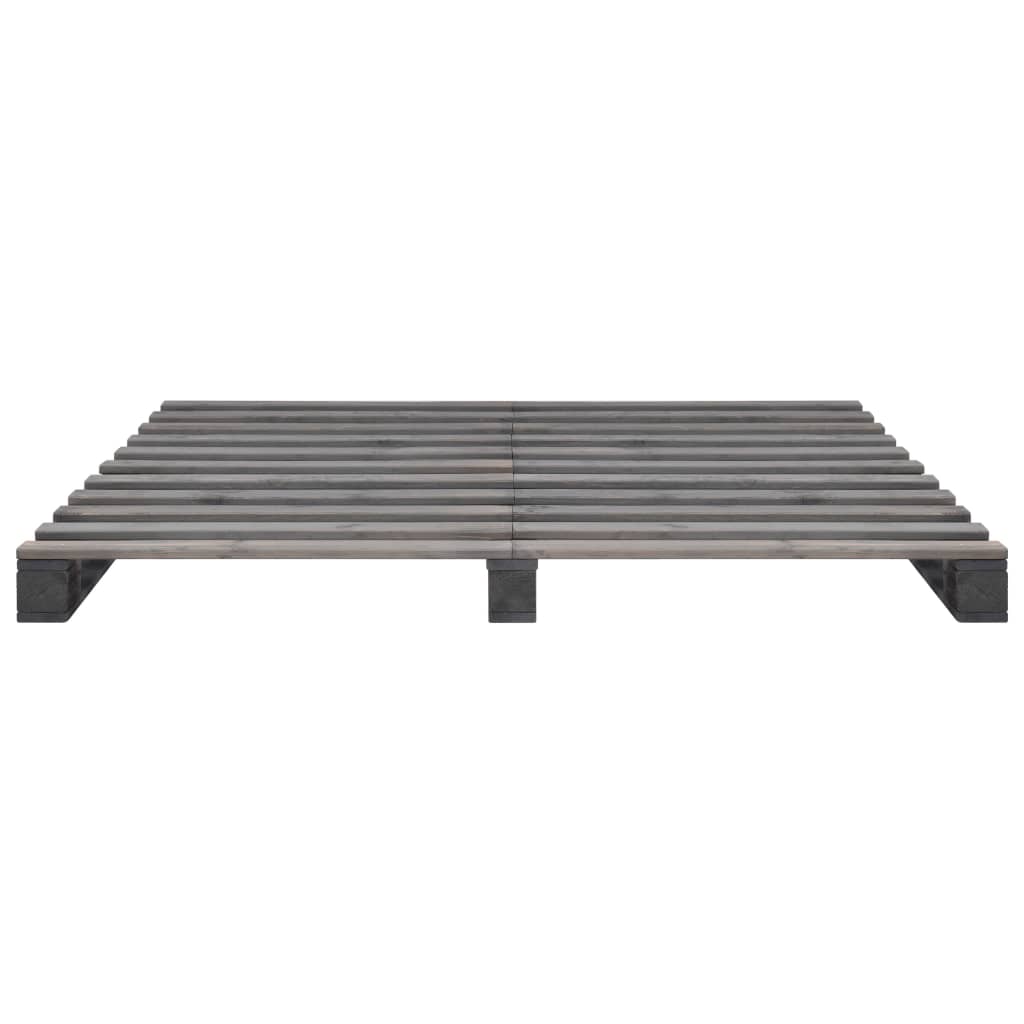 palleseng massivt fyrretræ 160 x 200 cm grå