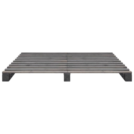 palleseng massivt fyrretræ 160 x 200 cm grå