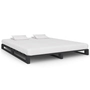 Pallesengestel 180x200 cm massivt fyrretræ grå