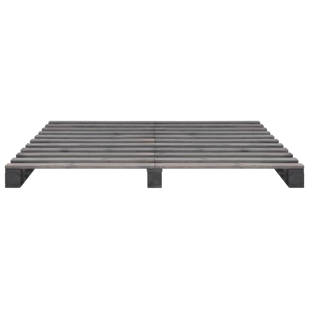 Pallesengestel 180x200 cm massivt fyrretræ grå
