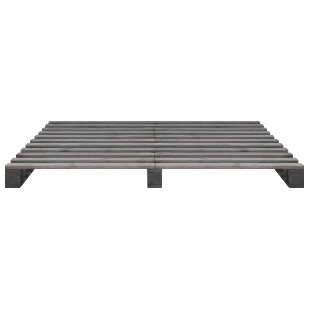 Pallesengestel massivt fyrretræ 200 x 200 cm grå