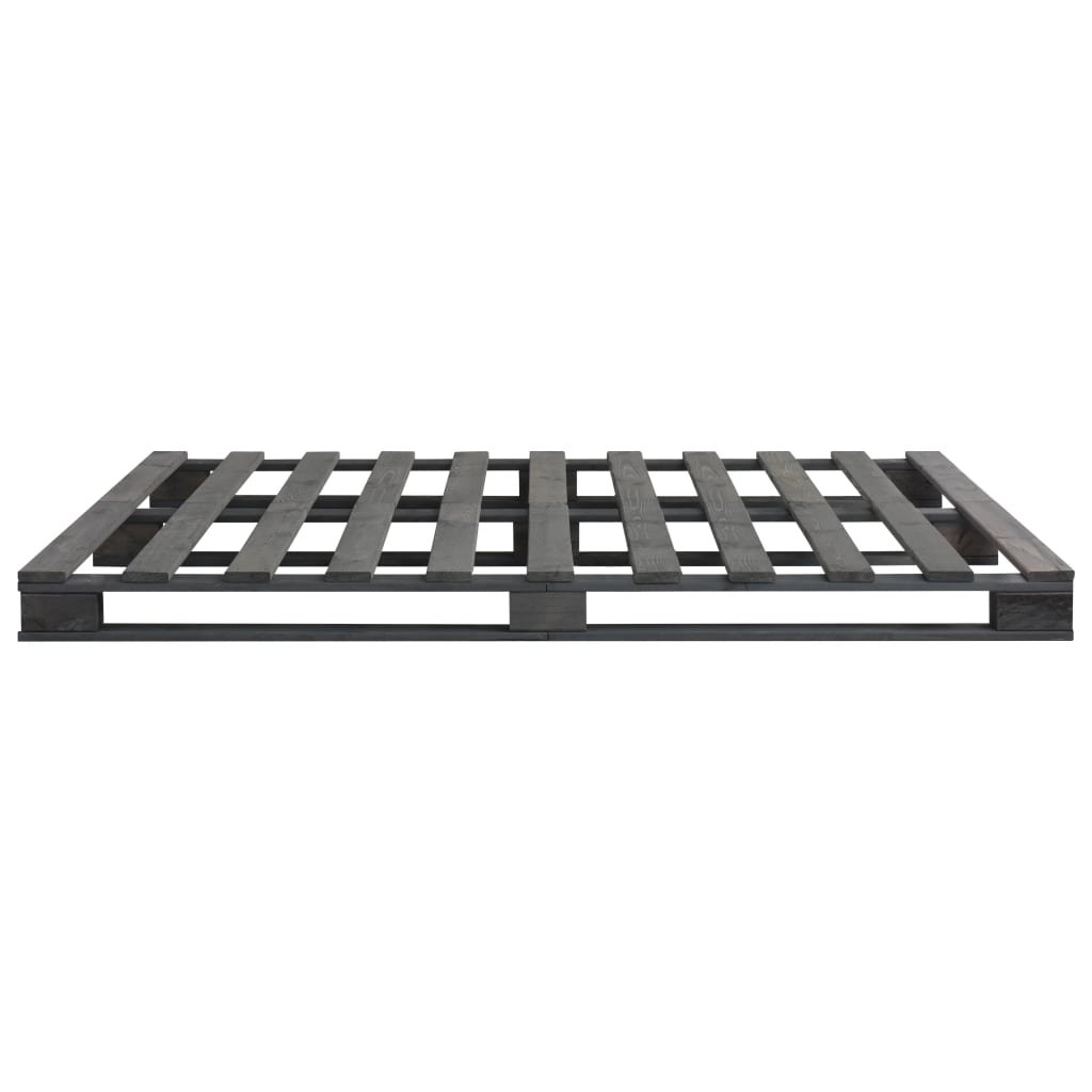 Pallesengestel massivt fyrretræ 200 x 200 cm grå