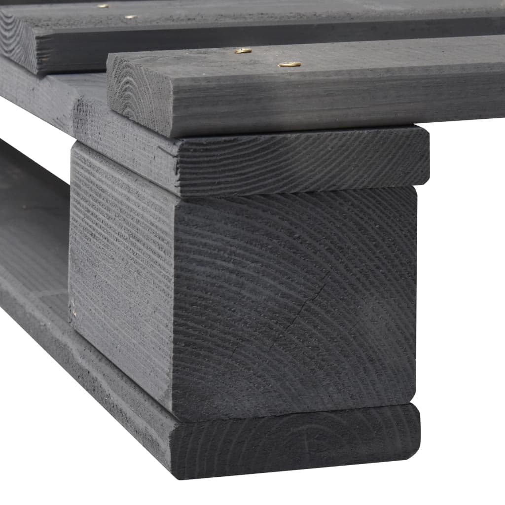 Pallesengestel massivt fyrretræ 200 x 200 cm grå