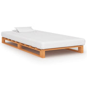 palleseng massivt fyrretræ 90 x 200 cm brun