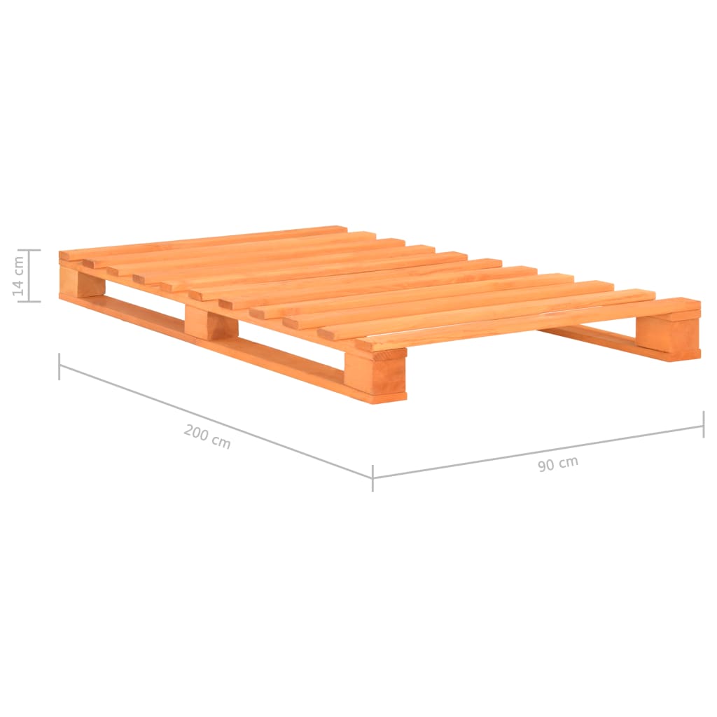 palleseng massivt fyrretræ 90 x 200 cm brun