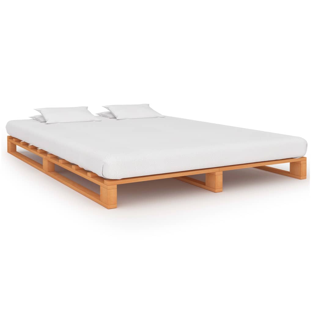 palleseng massivt fyrretræ 120 x 200 cm brun