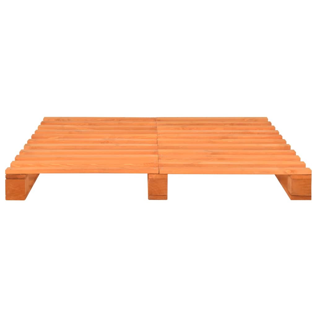 pallesengestel 140x200 cm massivt fyrretræ brun