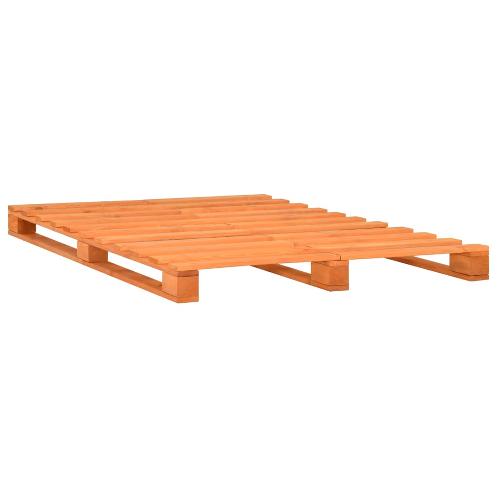 palleseng massivt fyrretræ 180 x 200 cm brun