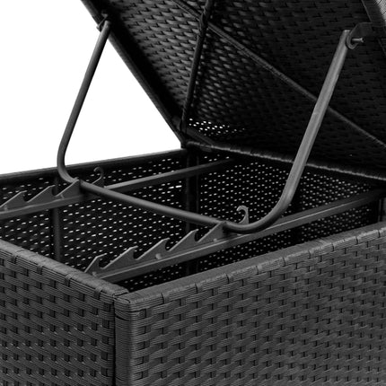 liggestole med hynder 2 stk. polyrattan sort