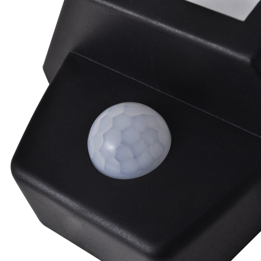 solcelle-væglamper med bevægelsessensor 2 stk. sort