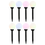 soldrevne udendørslamper LED 8 stk. 15 cm runde RGB