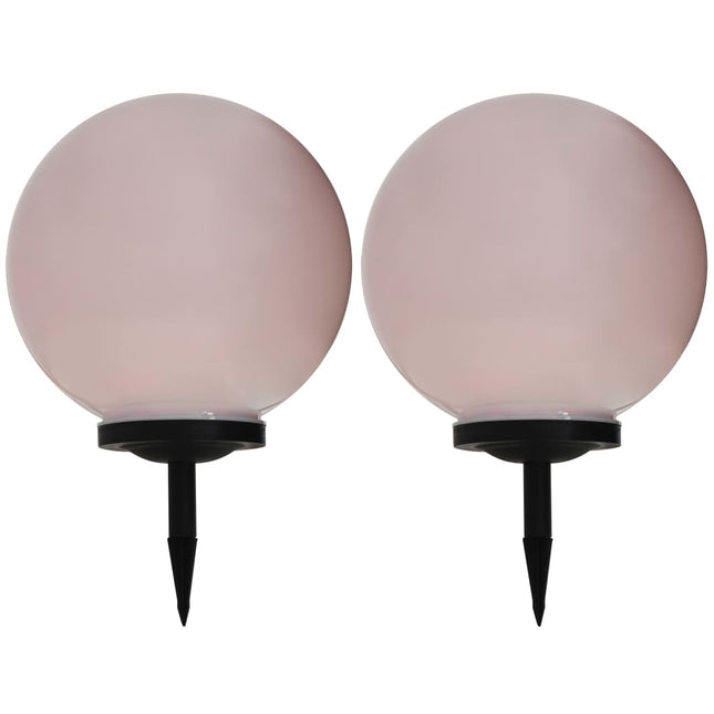 soldrevne udendørslamper LED 2 stk. 40 cm rund RGB