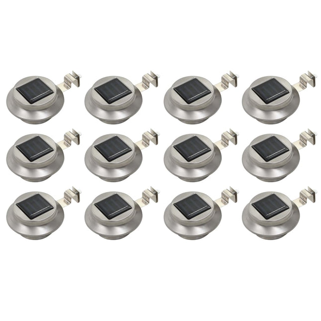 soldrevne udendørslamper LED 12 stk. 12 cm rund hvid
