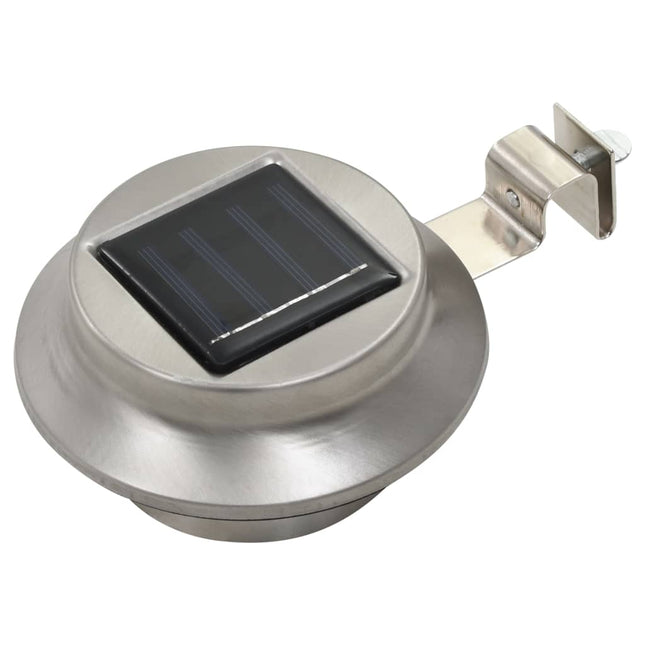 soldrevne udendørslamper LED 12 stk. 12 cm rund hvid