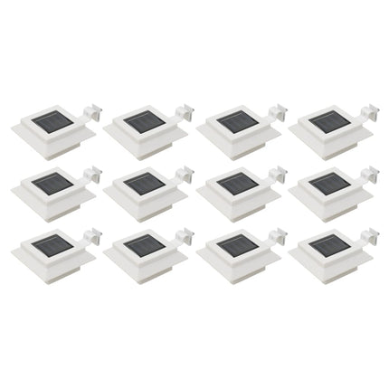 soldrevne udendørslamper LED 12 stk. 12 cm firkantet hvid