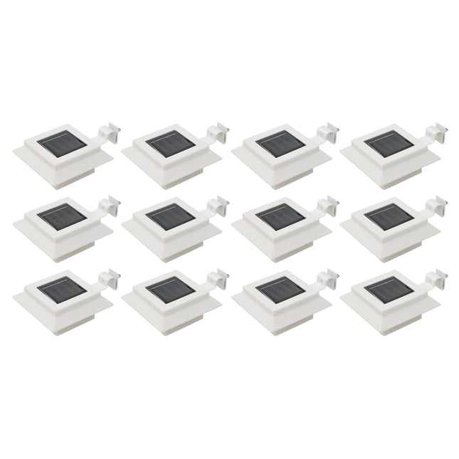 soldrevne udendørslamper LED 12 stk. 12 cm firkantet hvid