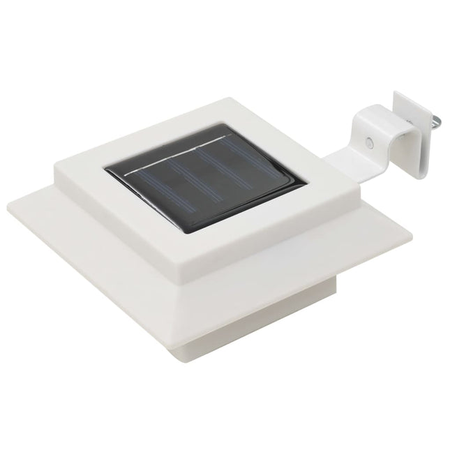 soldrevne udendørslamper LED 12 stk. 12 cm firkantet hvid
