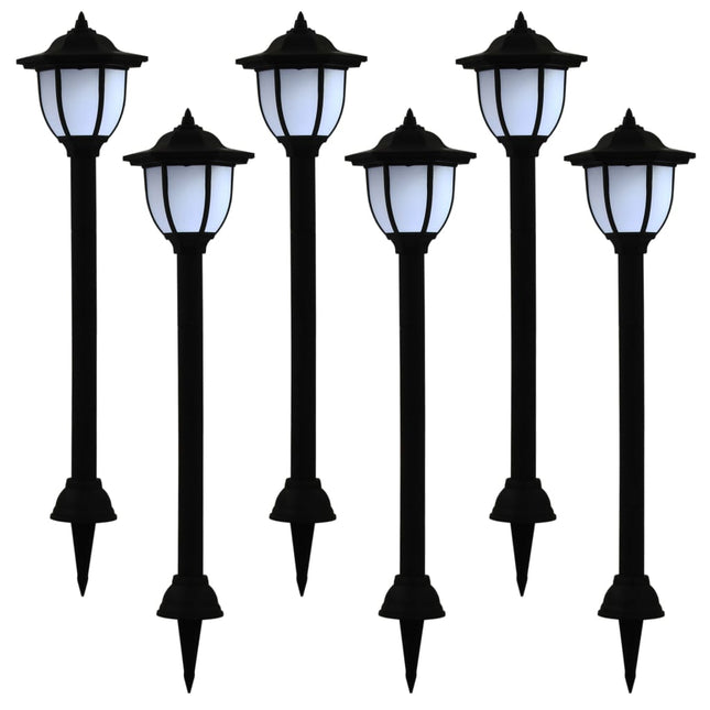 soldrevne udendørslamper LED 6 stk. sort