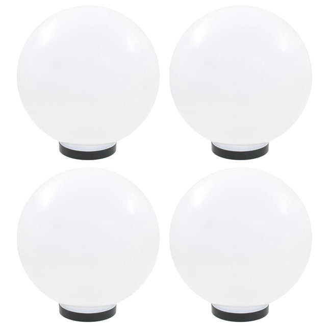 LED-kuglelamper 4 stk. kugleformet 30 cm PMMA