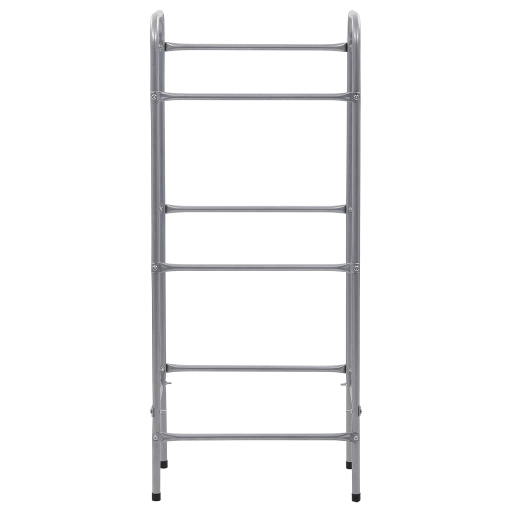 opbevaringsstativ til 3 kasser 50x33x116 cm stål sølvfarvet