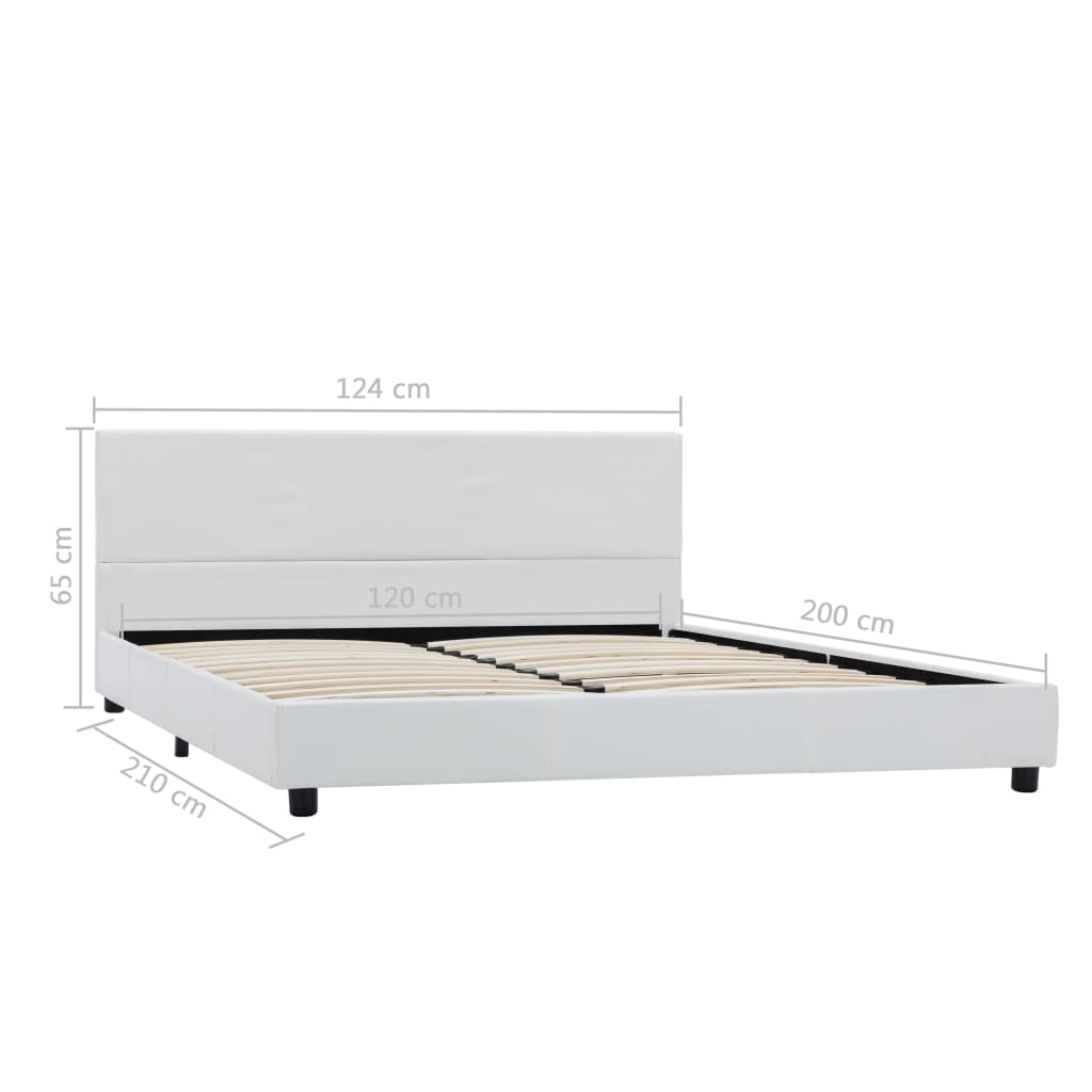 sengestel 120x200 cm kunstlæder hvid