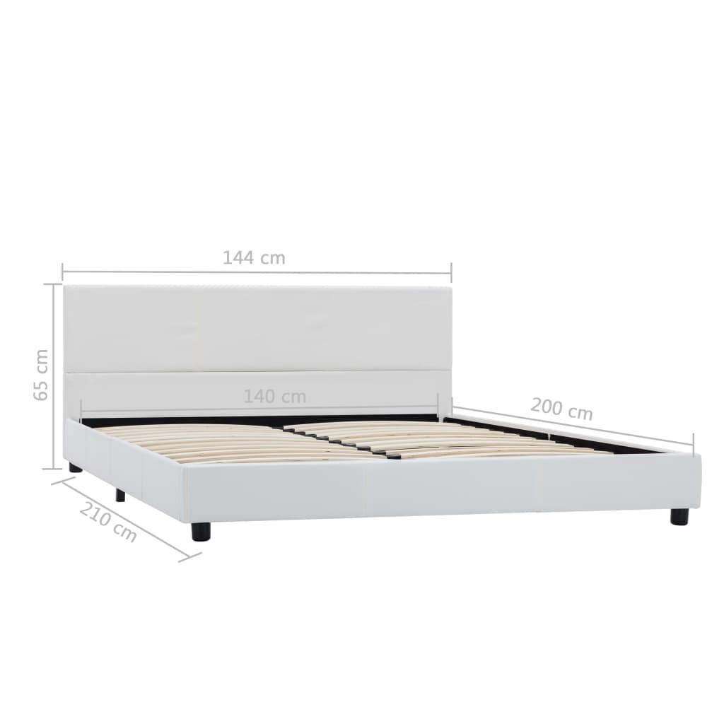 sengestel 140x200 cm kunstlæder hvid