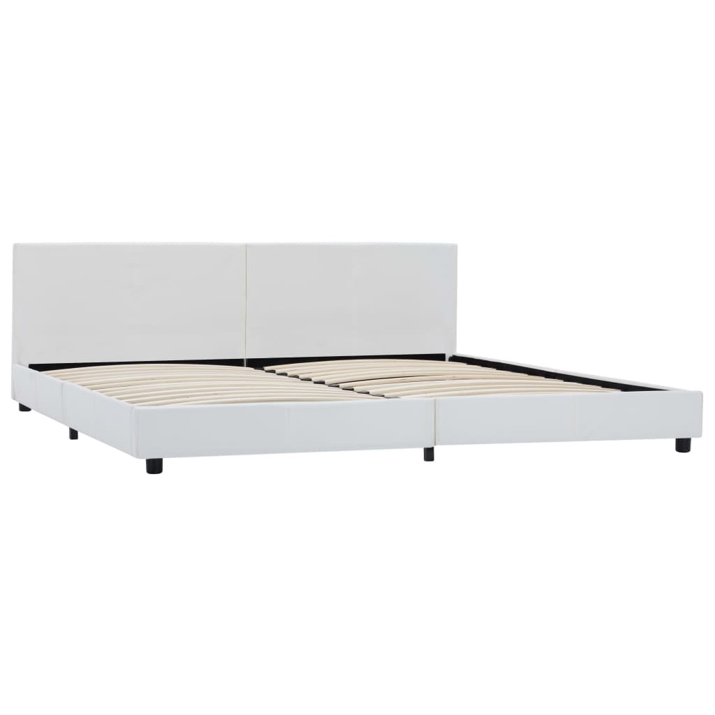 sengestel 180x200 cm kunstlæder hvid