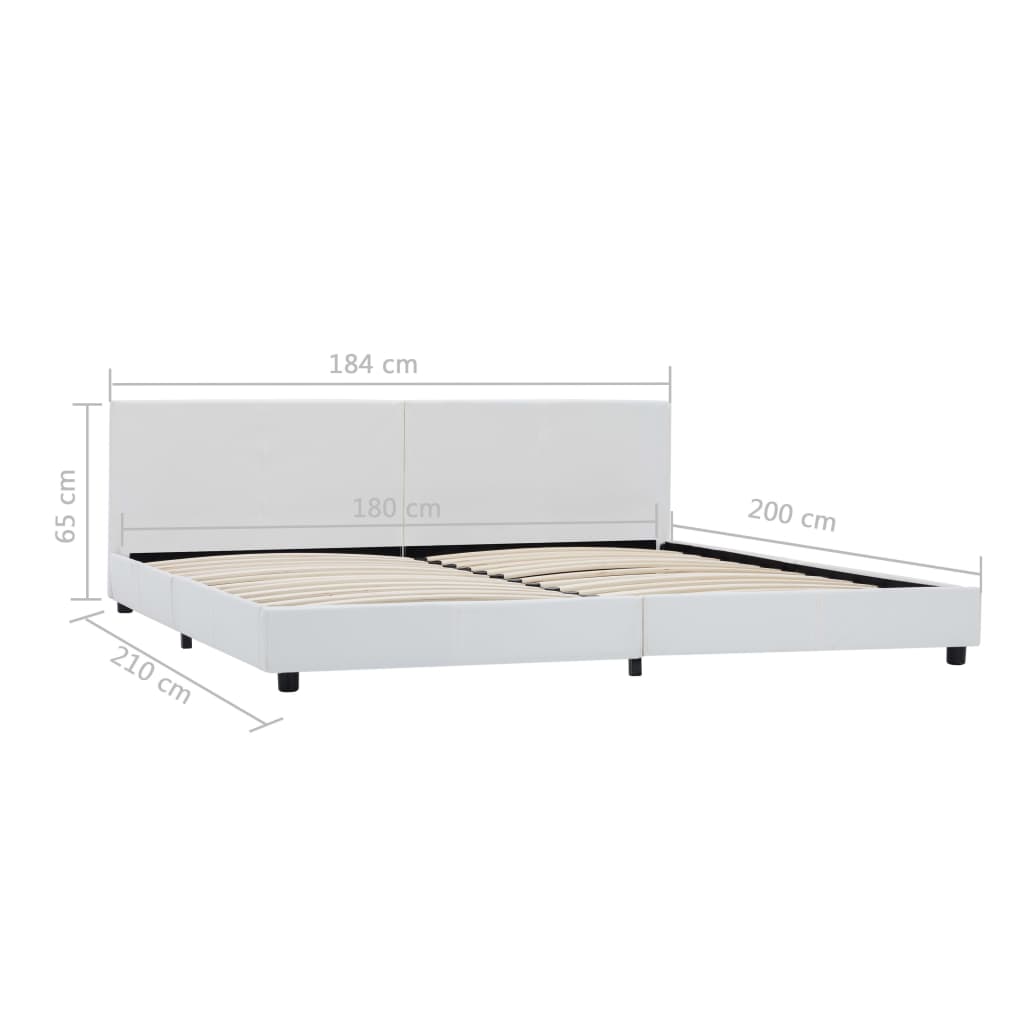 sengestel 180x200 cm kunstlæder hvid