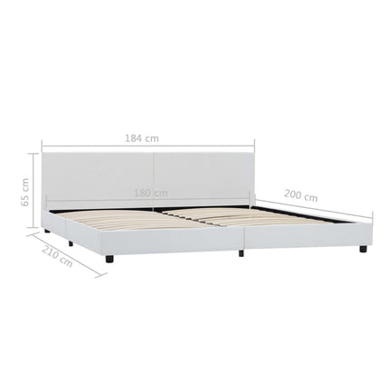 sengestel 180x200 cm kunstlæder hvid