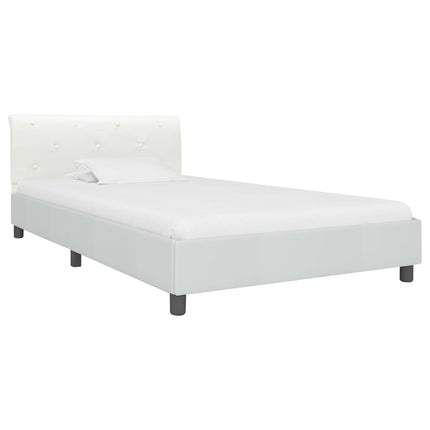 sengestel 90x200 cm hvid kunstlæder