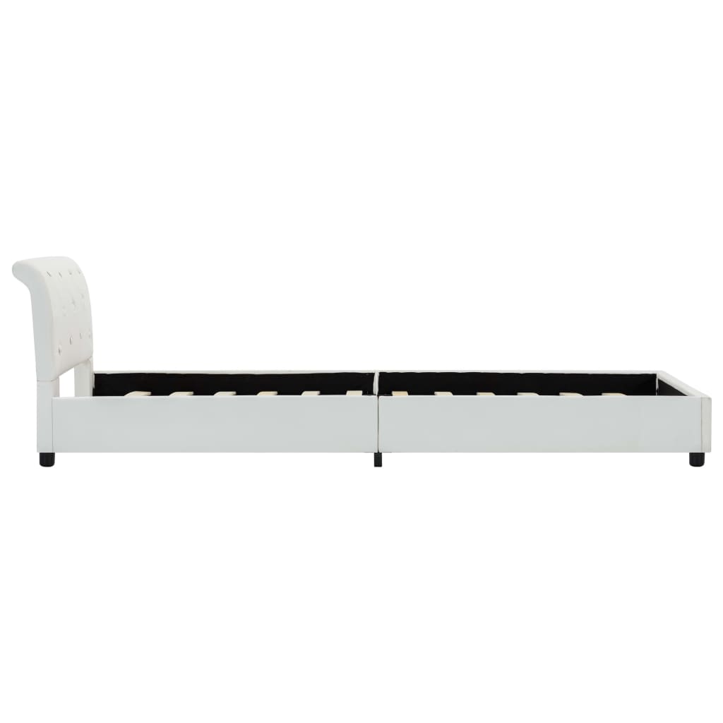 sengestel 90x200 cm hvid kunstlæder