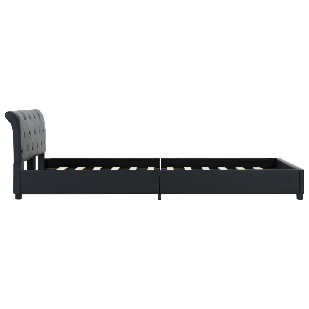sengestel 120 x 200 cm sort kunstlæder