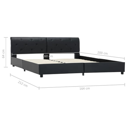 sengestel 160 x 200 cm sort kunstlæder