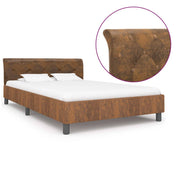 sengestel 120x200 cm imiteret ruskind brun