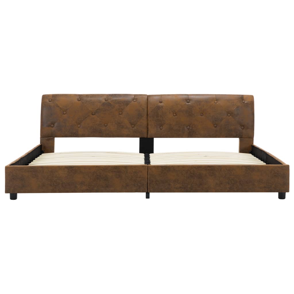 sengestel 180 x 200 cm imiteret ruskind brun