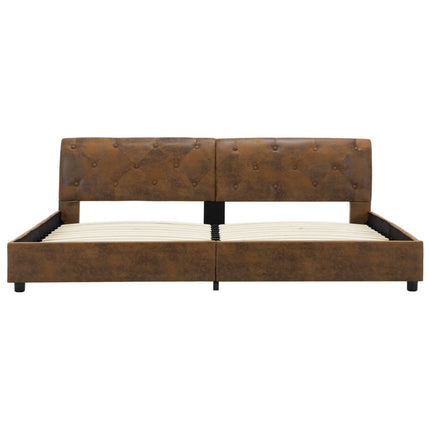 sengestel 180 x 200 cm imiteret ruskind brun