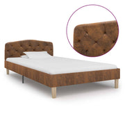 sengestel 90x200 cm imiteret ruskind brun